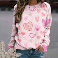 thumbnail image 1 of Qertyioot T-Shirt Graphique pour Femmes de la Saint-Valentin à Manches Longues, Chandail Mince Imprimé Décontracté à Col Rond /, 1 of 5