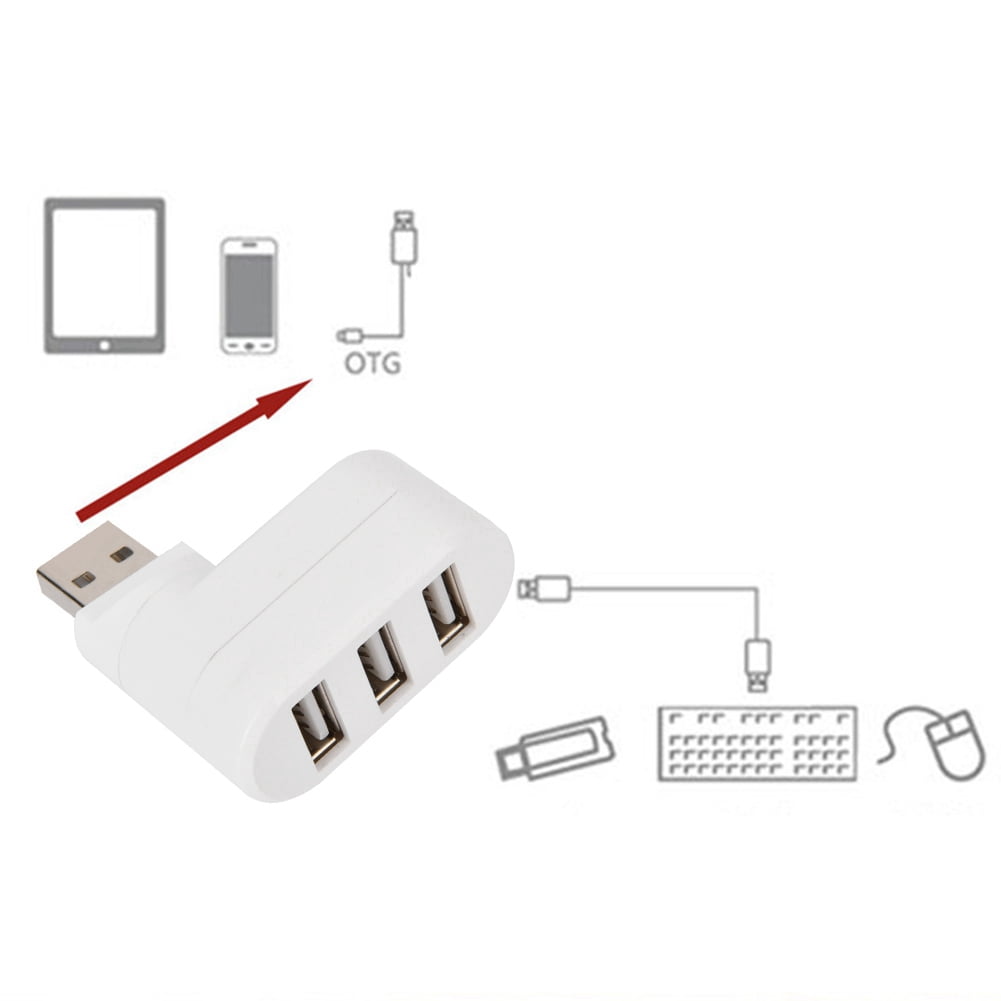 Multi Port Hub Usb Hub Abs Usb Hubs Ports Usb 2.0 Mini Rotate Splitter Adapter Hub For Pc Notebook Laptop Black