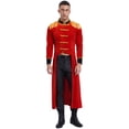 thumbnail image 4 of iiniim Men's Steampunk Victorian Jacket Medieval Ring Leader Gothic Tailcoat Circus Ringmaster Costume Red M, 4 of 7
