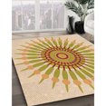 thumbnail image 3 of Ahgly Company Tapis d'Intérieur Lavables en Machine Rectangle Transitionnel Kaki Or, 6' x 9', 3 of 7