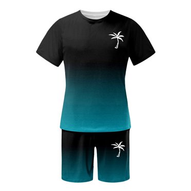 Men's 2025 Summer Tracksuit Plus Size Short Sleeve O Neck Athletic Suit Casual Color Block Drawstring Waist Tracksuit Set And Tuxedo Suit for Men Suit Suits for Men Men Slim Suit Set Mens Old