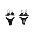 thumbnail image 4 of Ensemble Bikini 2 Pcs Imprimé Amusant pour Femmes, Décolleté en V Profond, Coussinets de Poitrine Détachables, Hauts à Bretelles avec Bas Triangle, 4 of 5