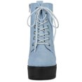 thumbnail image 2 of Unique Bargains Bottes de Combat à Plateforme à Talon Épais à Fermeture Éclair pour Femmes, 2 of 5