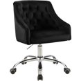 thumbnail image 2 of Meridian Furniture Arden Chaise de Bureau Pivotante Réglable en Velours Noir et Chrome, 2 of 6