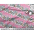 thumbnail image 2 of Soimoi Pink Modal Satin Fabric Reindeer & Snowflakes Tree Printed Craft Fabric by the Yard 42 Inch Wide, 2 of 5