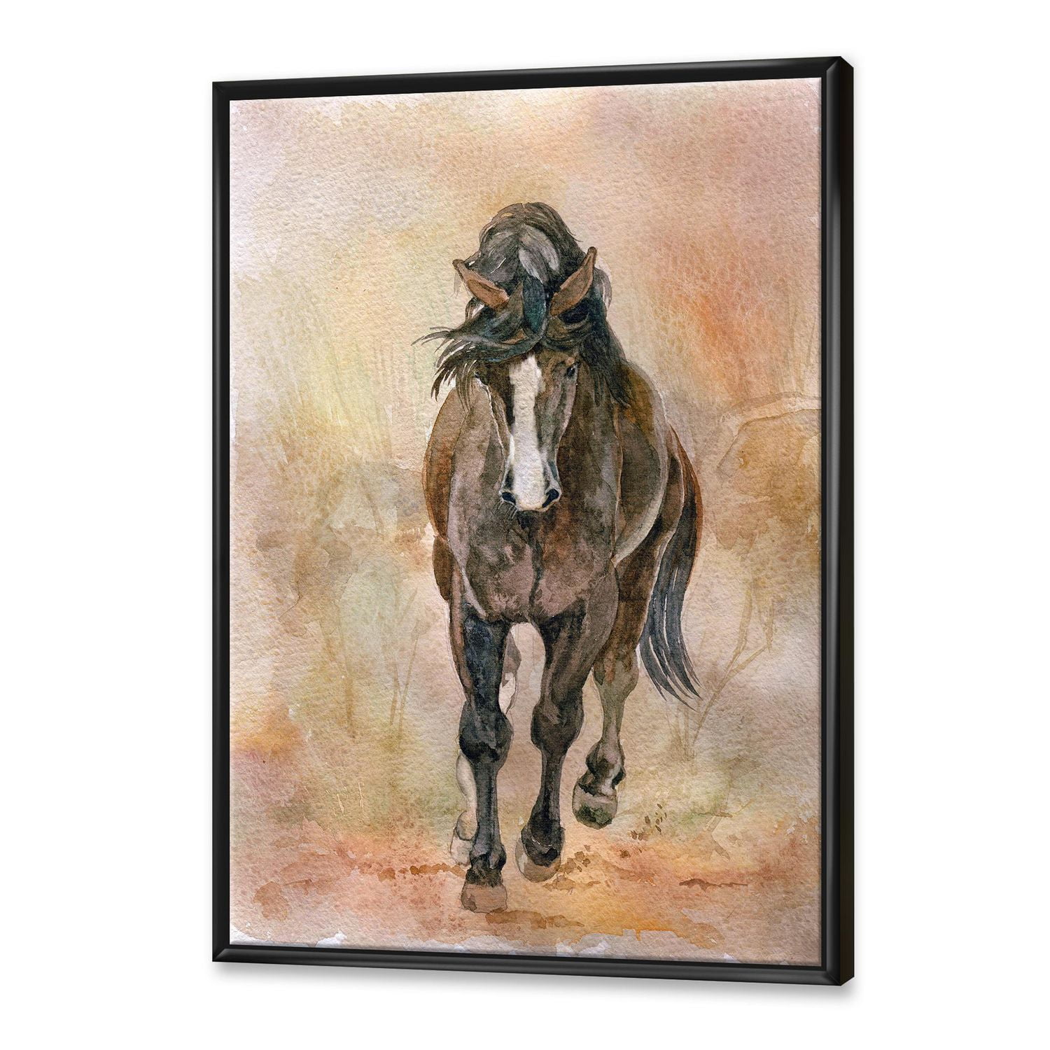 Designart Portrait De Beau Cheval Alezan II ART MURAL À CADRE FLOTTÉ