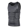 thumbnail image 1 of Men's Padded Compression Vest Rib Protector Rugby Padded Top Shirt, 1 of 5