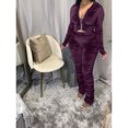 thumbnail image 1 of Honganda Slim Pleated Zipper Hooded Top and Pants Two-piece Suit, 1 of 6