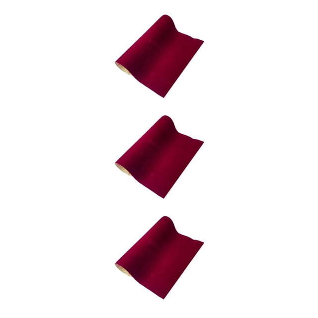 Decodeary Elegant Flannel Fabric Peel Sticker Paper Liner for Costumes Delicate and Charming dark Red 15.75 Inchx58.27 Inch 3Set