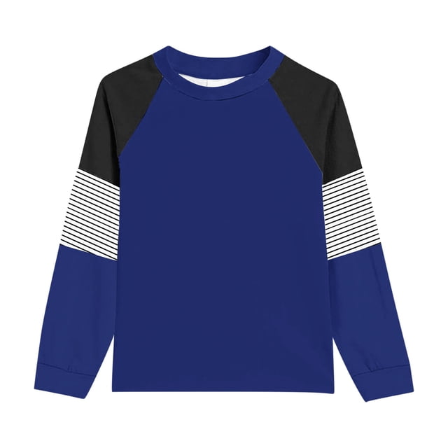 Chandails pour Filles à Blocs de Couleur Chandails à Manches Longues pour Filles Col Rond Chandails d'Été pour Filles 9-10 Ans Chandails pour Filles Tenue pour Fille