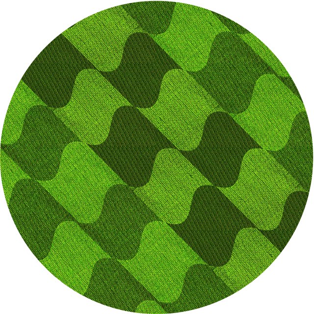 Ahgly Tapis Rond Lavable en Machine Intérieur Transitionnel Vert Émeraude Profond, 8 Pieds Rond
