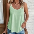 thumbnail image 2 of Mrat Hauts Courts de Base d'Entraînement Mode Femmes Décontracté Broderie Col Rond Camisoles Sans Manches T-Shirt Hauts d'Été Col Ras du Cou Débardeurs pour Femmes P-20 Vert Menthe 4TG, 2 of 6