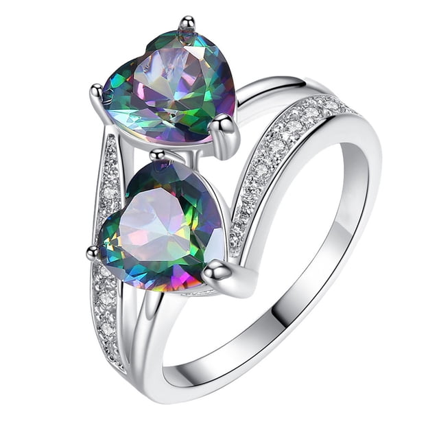 EGNMCR Rings Ladies Fashion Diamond Geometric Abstract Fashion Jewelry Ring Ladies
