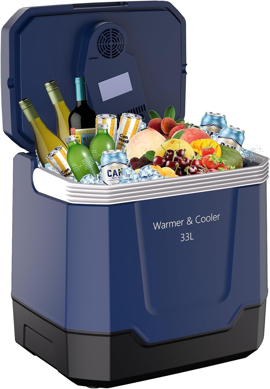 Ourlova 35 Quart (33L) Electric Cooler & Warmer, Car Refrigerator with Lock Handle, 12V/110V, Plug-In for Car/Home