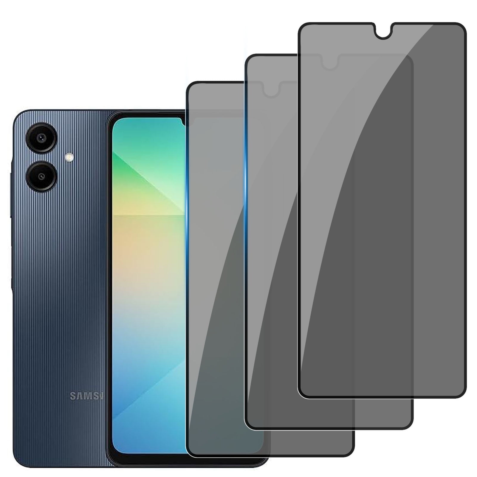 ZYQEEE Privacy Screen Protector Tempered Glass for Samsung Galaxy A06 - Scratch Resistant Protective Film - Easy Installation Edge to Edge Protection - Bubble Free