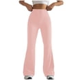 thumbnail image 1 of LOVZFMLL Women's Pants, Solid Color Tight Fitting Hip Shaping Flared Yoga Pants Pink, L, 1 of 4
