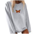 thumbnail image 2 of Women's Fashion Solid Color Butterfly Print Sweater Long Sleeves, 2 of 3