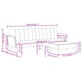 thumbnail image 4 of vidaXL 2-Seater Sofa Bed with Footstool Dark Grey Fabric, 4 of 5