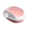 thumbnail image 2 of lionlar Cats Litter Pan with High Sides Cat Small Dogs Bedpan for Kitty Small Animals Pink 45cm, 2 of 9
