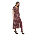 thumbnail image 3 of Moomaya Short Sleeve Kurta Printed Women Front Slit Kurti Summer Clothing, 3 of 6