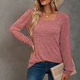 thumbnail image 5 of CHUANK Chemise Longue Cache-Ventre Fluide à Col Rond Unie à Manches Longues Hauts Grande Taille pour Femmes Chic Tunique Confortable à Porter avec des Leggings Bleu TTG, 5 of 5