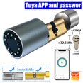 thumbnail image 2 of Door Lock, Variable Size Smart Door Lock Outdoor Door Lock Electronic Lock Tuya APP Cylinder Door Password Lock Finrprint Door Lock ,Easy to Install, 2 of 7