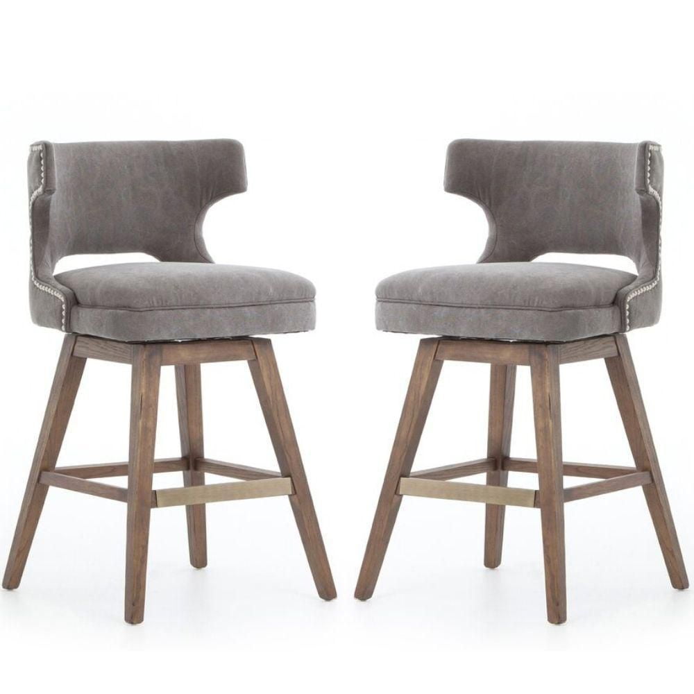 Tabouret de travail de couleur grise - Lot de 2
