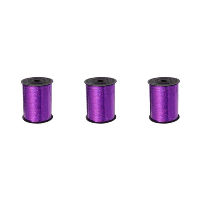 Youkk Plastic Ribbon Sparkling And multifunctional For Wedding And Party Decorations Sturdy Golden Curled Ribbon Purple ribbon 3Set