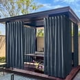 thumbnail image 4 of Aufmer 2 Pcs Waterproof Outdoor Window Screen Curtain, Transparent Polyester Shade for Terrace/Pavilion, 83.85x51.96in with Metal Hanging System, 4 of 6