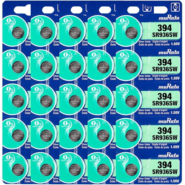 Murata 394 SR936SW Battery 1.55V Silver Oxide Watch Button Cell (25 Batteries)