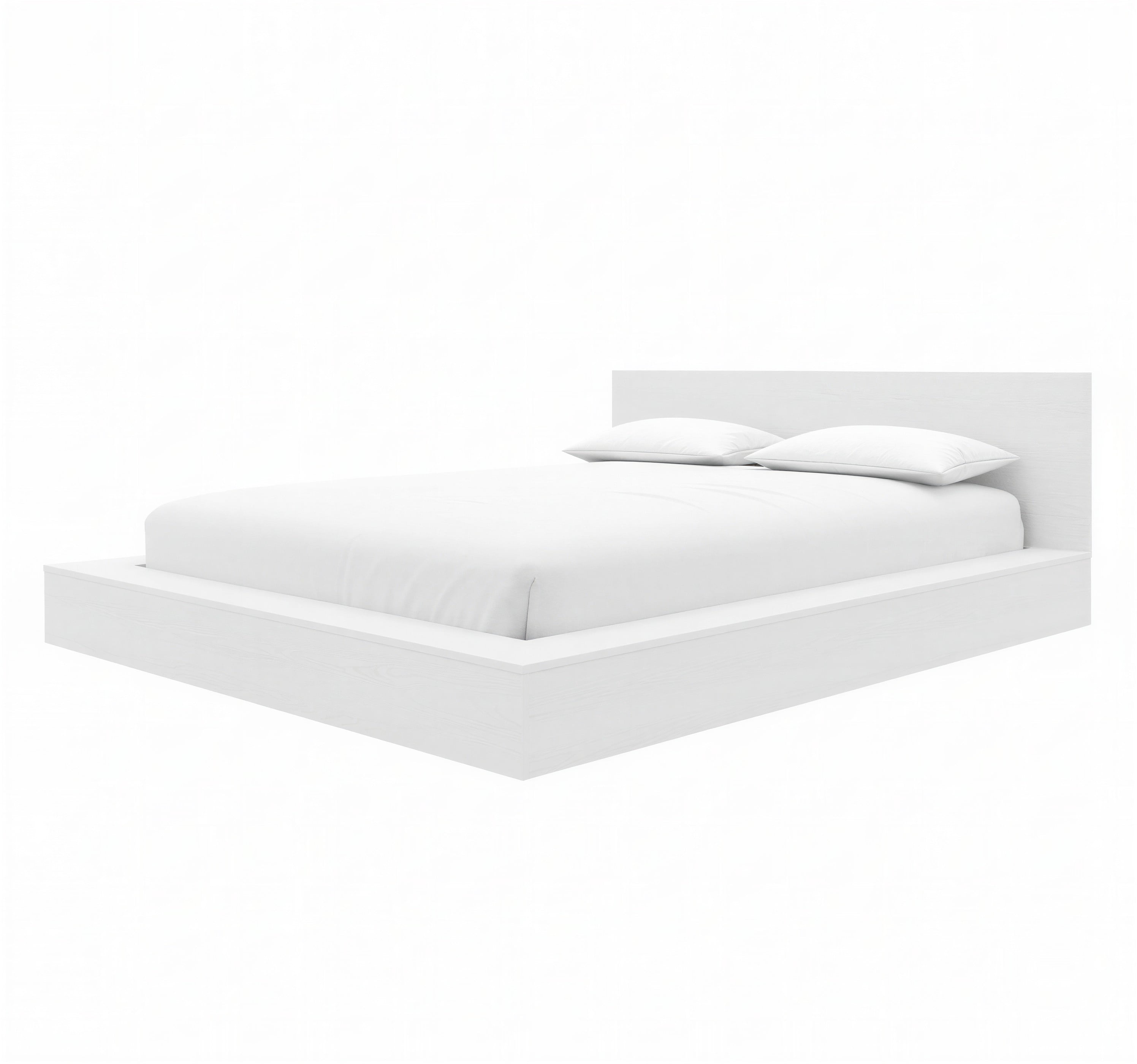 Nexera Kanso Lit à Plateforme Basse avec Tête de Lit, chêne blanc