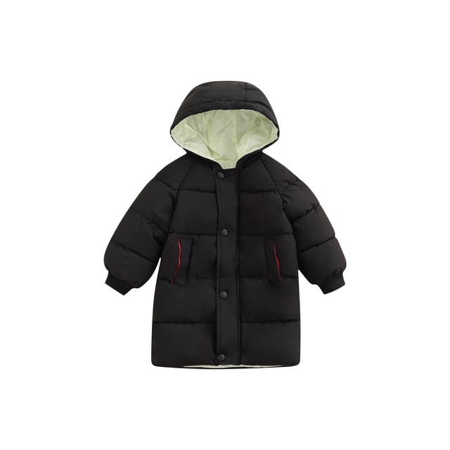 Diconna Manteau d'Hiver à Capuchon pour Bébé, Version Longue, à Simple Boutonnage