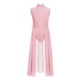thumbnail image 3 of YiZYiF Robe de Danse Sans Manches en Dentelle pour Filles Justaucorps de Ballet Contemporain Moderne Latin Rose 8, 3 of 7