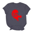 thumbnail image 5 of Chandails des Fêtes pour Couples Assortis T-Shirts de la Saint-Valentin Décontractés à Manches Courtes Mode à Imprimé Cœur Col Rond T-Shirts Légers Confortables Doux Tenue de Vacances pour Lui et Elle Vêtements Gris TTG, 5 of 5