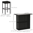 thumbnail image 3 of Outsunny 5 Pieces Patio Bar Set, Outdoor PE Rattan Wicker High Top Outdoor Table and Chairs Outdoor Bar Set with Tempered Glass Top Bar Table and Shelves, 4 Bar Chairs, Black, 3 of 10