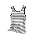 thumbnail image 1 of Ymauqau Débardeurs pour Femmes Grande Taille Doux et Confortables à Encolure Dégagée Rayés Sans Manches T-Shirts Basiques Décontractés Camisoles, 1 of 5