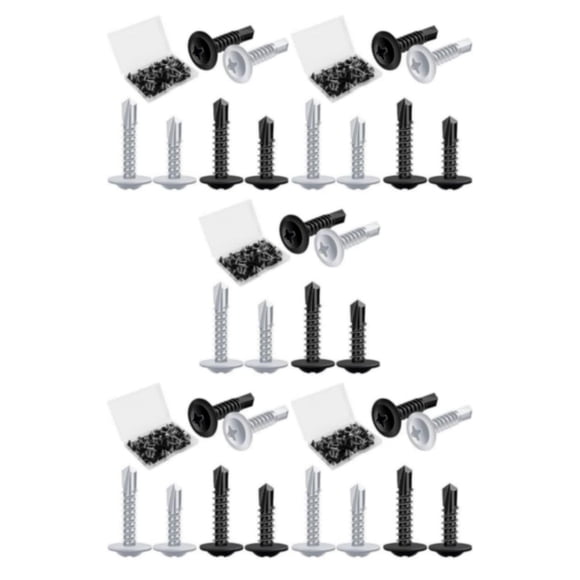 Baohd 120pieces Strong And Convenient Storage Assorted Flat Head Self Drilling Screws 5Set