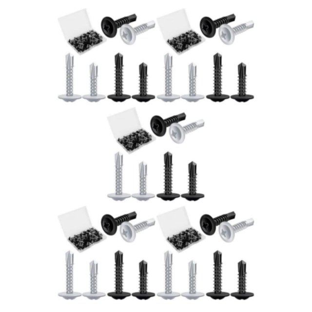 Baohd 120pieces Strong And Convenient Storage Assorted Flat Head Self Drilling Screws 5Set