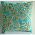 thumbnail image 4 of Pillow Cover, Blue Pillow Covers 18x18 inch (45x45 cm), Luxury Blue Pillow Cases, Blue Yellow Ribbon Abstract Pillow Case, Square Silk Throw Pillows Cover, Floral - Creative Ribbons, 4 of 4