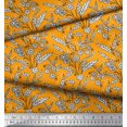 thumbnail image 3 of Soimoi Poly Georgette Fabric Leaves & Floral Block Print Fabric by The Yard 52 Inch Wide, 3 of 3