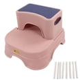 thumbnail image 2 of 2 Step Stool, Double Antiskid Height Adjustable Anti Rollover Design Kids Step Stool Quick Disassembly Ergonomic Design  For Shower Room For Kids Pink Purple, 2 of 8