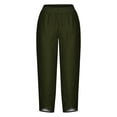 thumbnail image 4 of RXIRUCGD Capris d'Été Confortables et Amples pour Femmes, Couleur Unie, Vert Armée, Taille : TG, 4 of 5