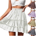 thumbnail image 1 of WRKEKC Jupes Mini pour Femmes, Jupes d'Été pour Femmes, Jupe Mi-Mollet Imprimée Décontractée de Mode pour Femmes, 1 of 8