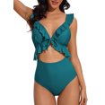 thumbnail image 1 of Charmo One Piece Bathing Suit for Women Ruffle Cut Out Swimsuits Strappy Monokinis, 1 of 5