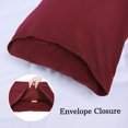 thumbnail image 4 of 2pcs Pillowcases Soft Microfiber,No Wrinkle,Standard, Wine Red Pillow Case Cover, 4 of 10