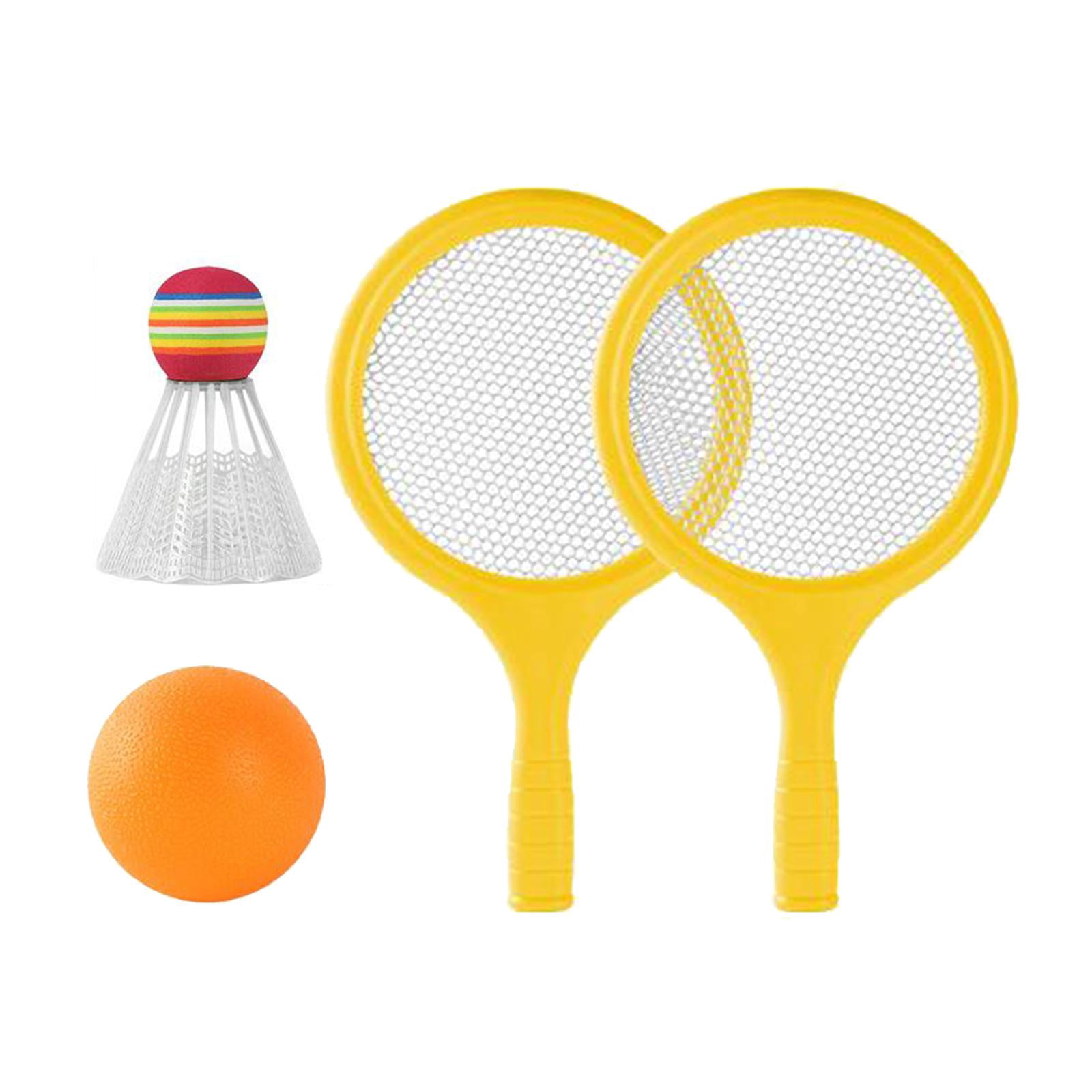Kids Badminton Tennis Set Badminton Racket with Ball and Badminton Shuttlecock, Yellow