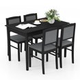 thumbnail image 1 of Gymax 5 PCS Dining Table Set for 4 w/Rubber Wood Legs Upholstered Seat Padded Backrest Gray, 1 of 10