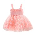 thumbnail image 4 of EGNMCR Robe Sans Manches Col Rond pour Tout-Petits Enfants Filles Mignonne Été Maille Couleur Unie Imprimé Nœud Bretelles Robe Jupe Robe Fille, 4 of 9