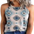 thumbnail image 1 of Hauts d'Été pour Femmes à Col Licou Sans Manches T-Shirts Unis Blouses Décontractées Amples, 1 of 2