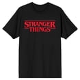 thumbnail image 1 of Stranger Things Classic Logo Tee – Black Short Sleeve T-Shirt-Large, 1 of 4